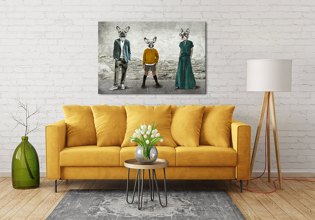 obrazy Obraz na płótnie - BULDOGI  120x80cm