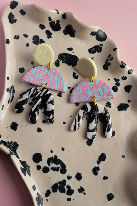 kolczyki z masy plastycznej Wiszące kolczyki Henri Matisse