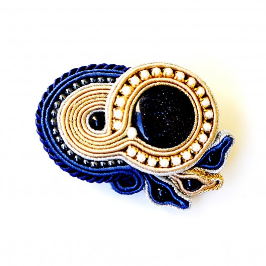 kolczyki soutache Sutaszowy broszko-wisior MARINA