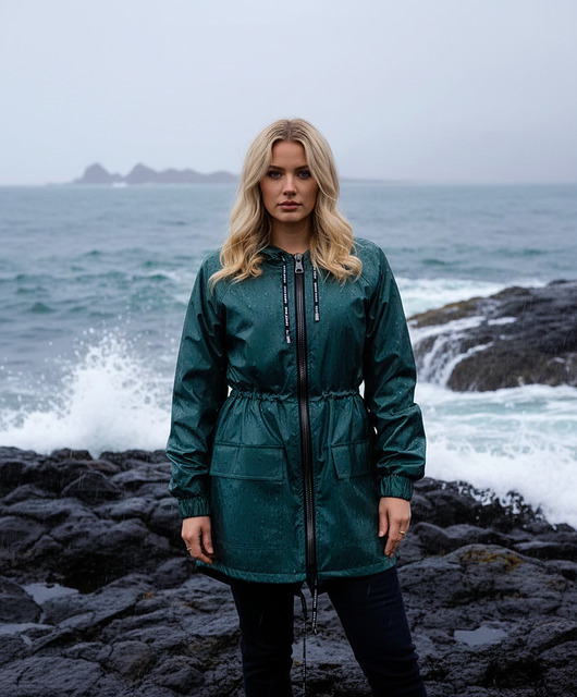 kurtki damskie Kurtka Parka Raindrops GREEN