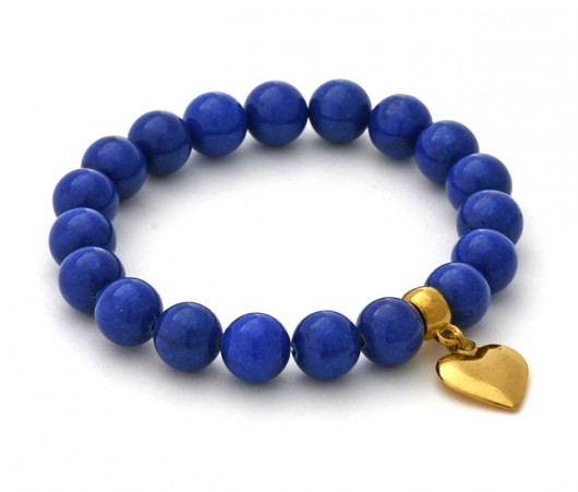 Cornflower jade with heart pendant. Lavoga
