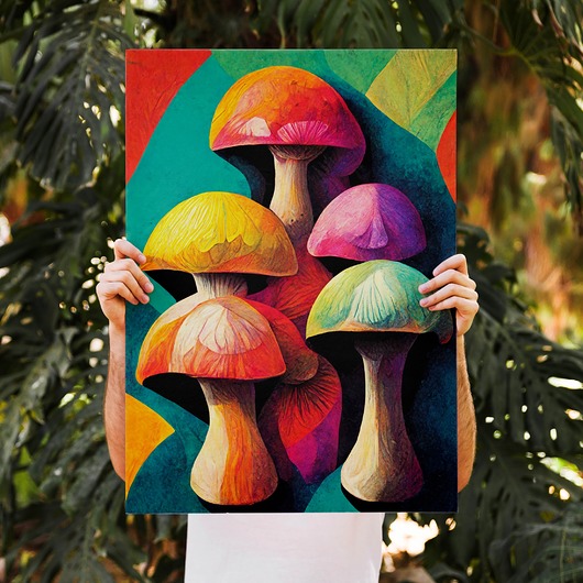 plakaty Plakat Kolorowe Grzyby