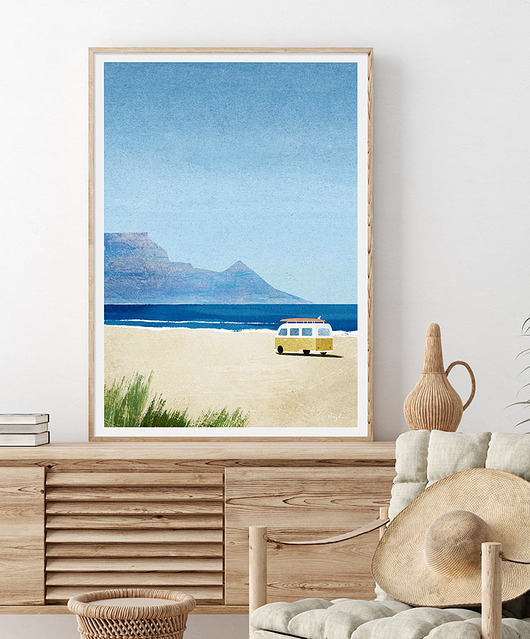 plakaty Plakat Kamper na plaży - surfing