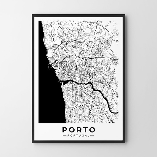 plakaty Plakat mapa Porto - różne formaty