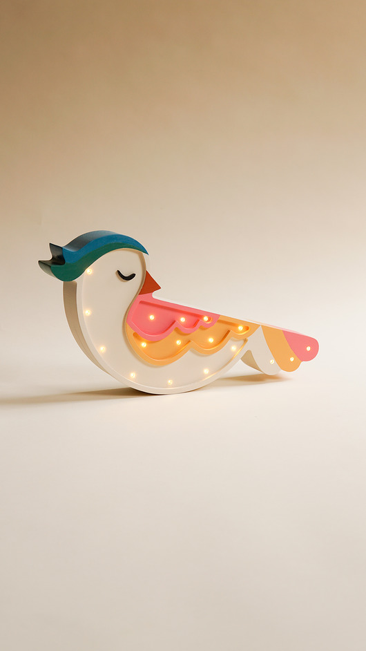lampy do pokoju dziecka Drewniana Lampka Ptaszek