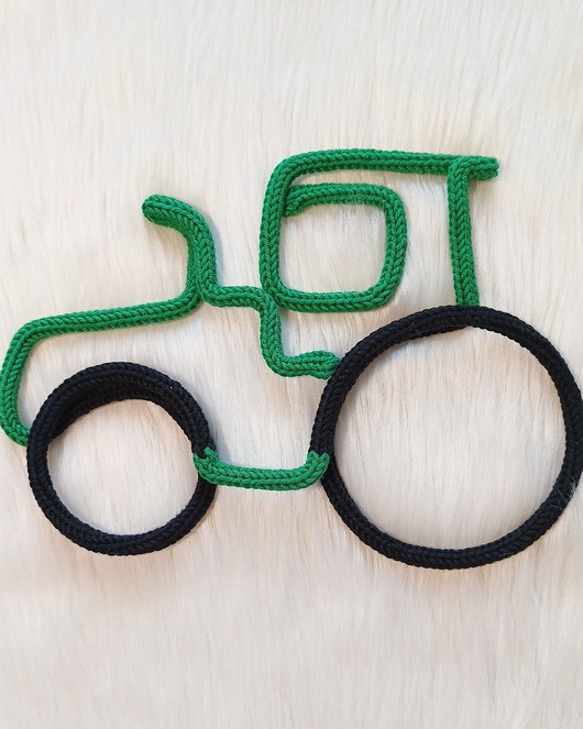 łapacze snów Traktor - ozdoba z włóczki do pokoju dziecka