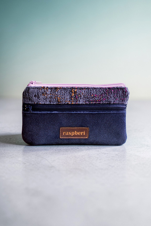 portfele damskie Grafitowo-granatowy portfel