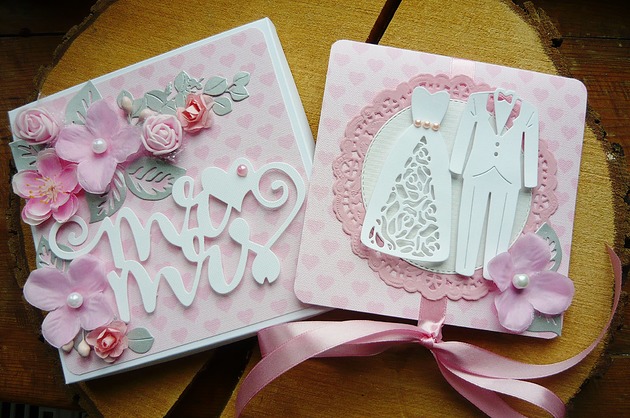 kartki scrapbooking pamiątka ślubna z Twoimi życzeniami
