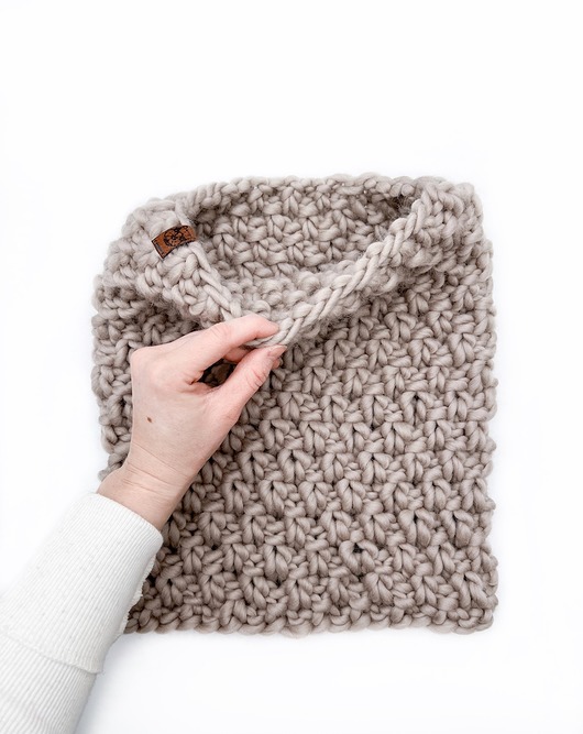 szale damskie Beżowy komin z grubej wełny peruwiańskiej