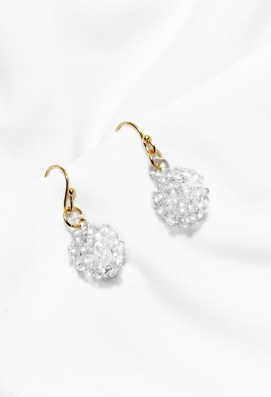 kolczyki szklane Crystal- klipsy wiszące ze szkła