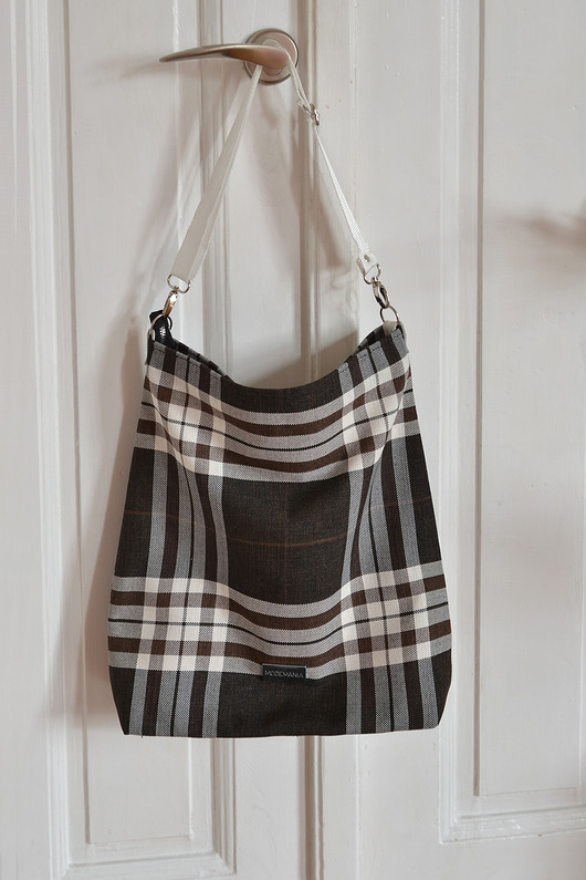 torby na ramię Bawełniana torba w kratę