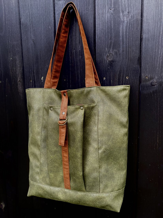 torby na ramię Torba tote XL - zieleń, koniak