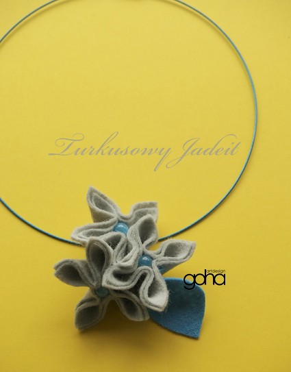 wisior Turkusowy jadeit FlowerFelt Design