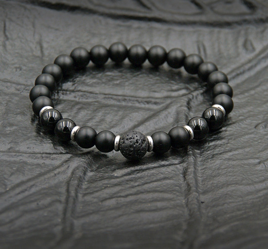 biżuteria męska OCHRONA, SIŁA, ENERGIA : turmalin, onyks, lawa