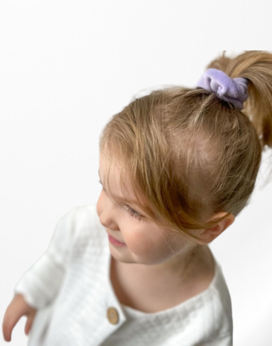 gumki do włosów Scrunchie gumka frotka wąska welurowa fioletowa jasna