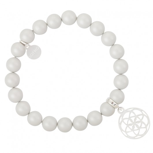 Szara pastelowa bransoletka perły kryształ SWAROVSKI® SOTHO