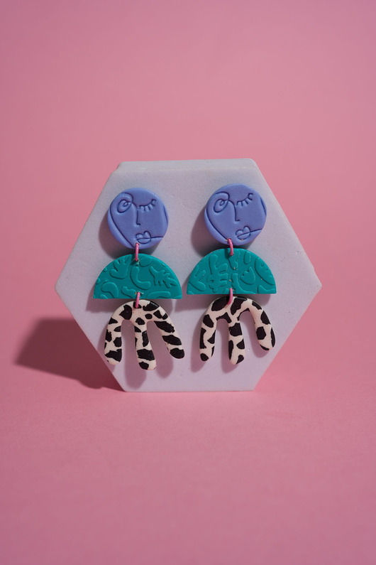 kolczyki z masy plastycznej Wiszące kolczyki Henri Matisse