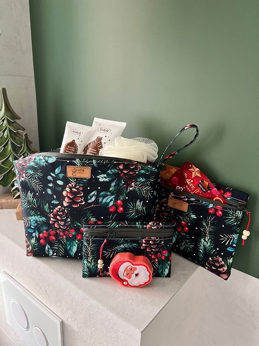 kosmetyczki Komplet 3 kosmetyczek - Grudniowy nastrój