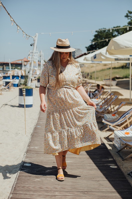 ubrania i akcesoria do karmienia Sukienka ciążowa do karmienia dyskretna RITA SIMPLY BOHO