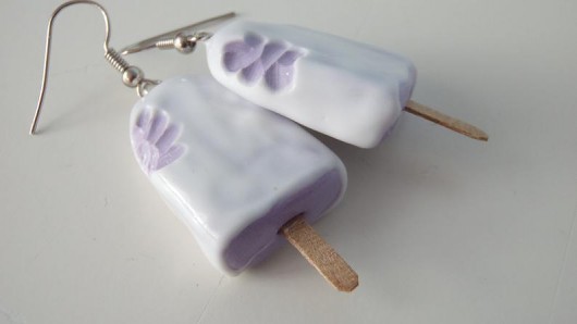 kolczyki z modeliny fimo jagodowe lody Piecuchowo