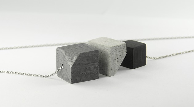 srebrne naszyjniki Naszyjnik Beton Cube
