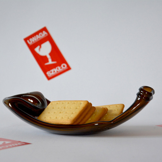 Szklana miseczka- butelka. Brąz. PracowniaTynka