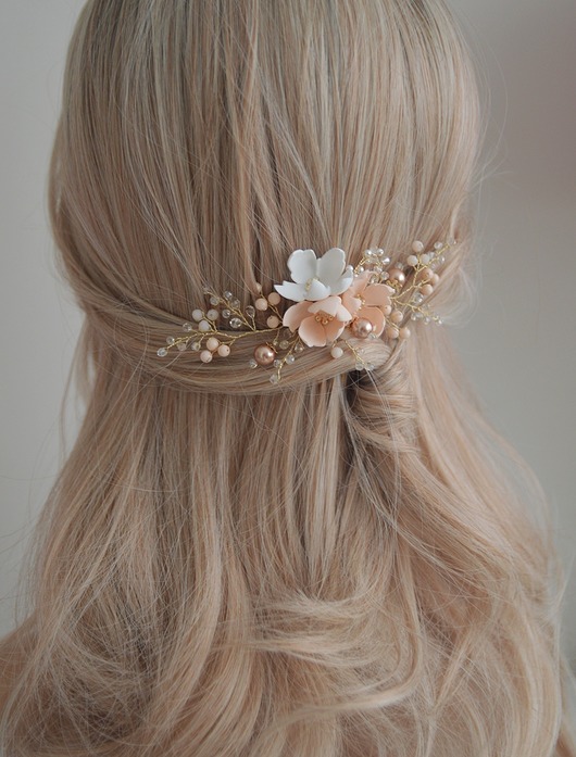 Neli  grzebyk z kwiatami  Anelis Atelier
