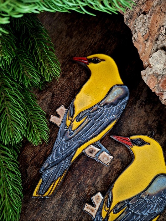 Ozdoby na ścianę Ceramiczny ptak 2 sztuki dekoracja ścienna