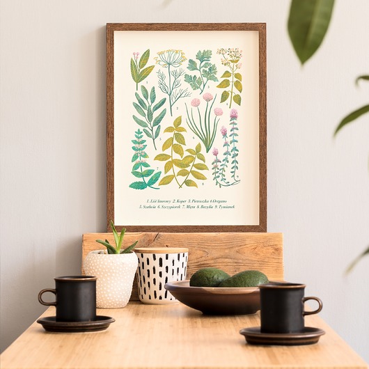 Plakat botaniczny "Herbs" 30x40 cm Studio Stonka