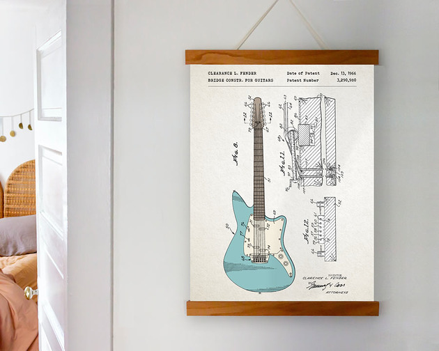 plakaty Gitara elektrycza Fender patent - plakat A3