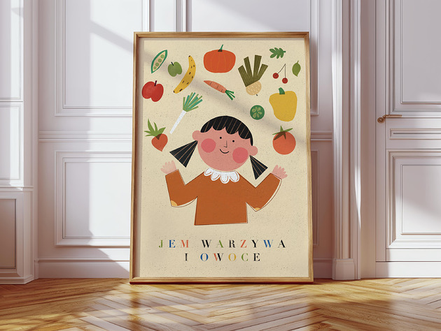 plakaty Plakat Jem warzywa i owoce_ONA