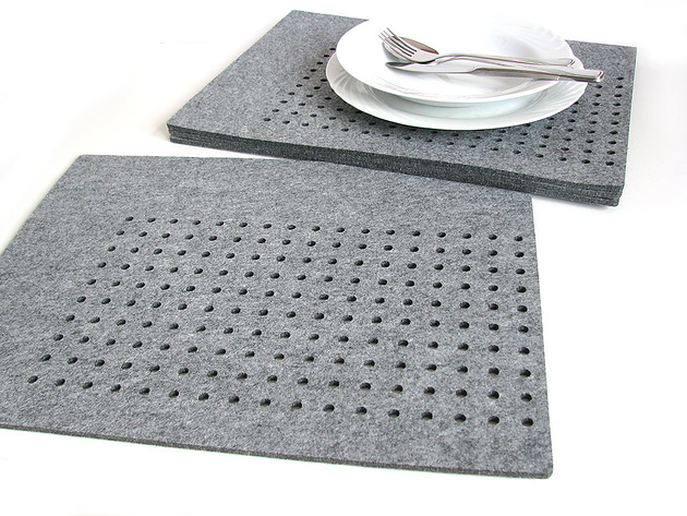 podkładki do kuchni podkładki w kropki 40x30 poziom 4szt szare