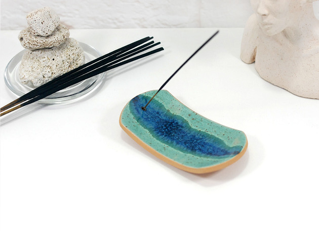 Podstawki pod kadzidełka Ceramiczna podstawka na kadzidełko - rzeka