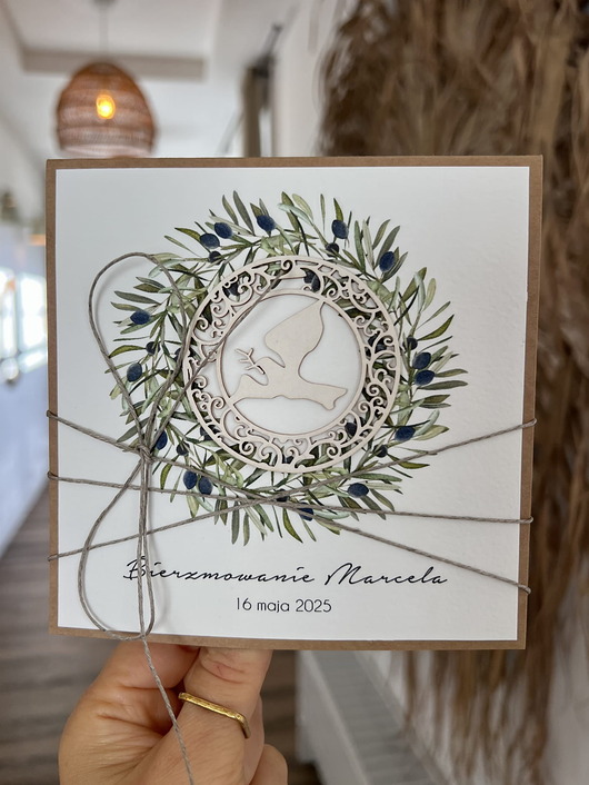 kartki scrapbooking Ręcznie robiona kartka na bierzmowanie - pamiątka bierzmowania