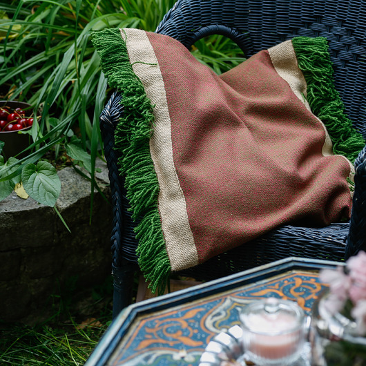 fringe pillow - green The Waste