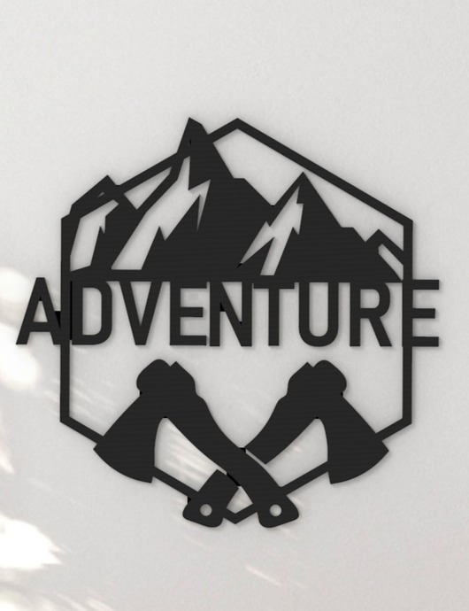 Ozdoby na ścianę Adventure znak - artystyczna dekoracja ścienna dla miłośników lasu