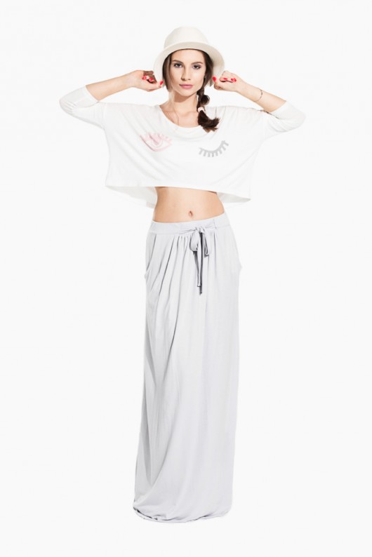 Maxi skirt mint-and-pepper
