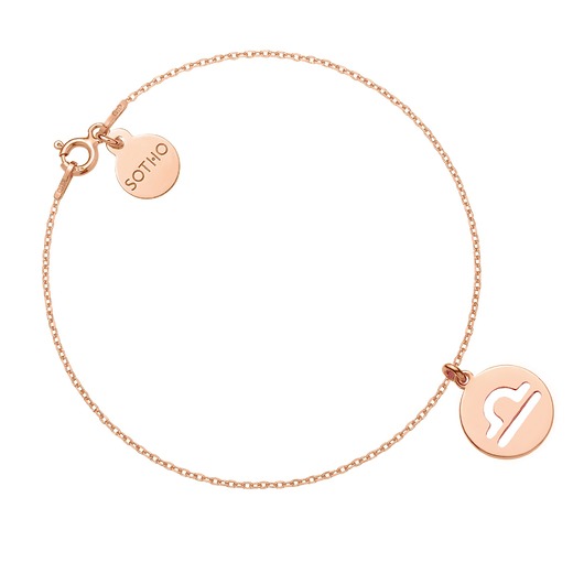 srebrne naszyjniki Bransoletka z zodiakiem Wagi z różowego złota