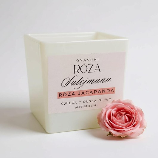 świeczniki i świece Świeca zapachowa z wosku oliwnego Róża Sulejmana