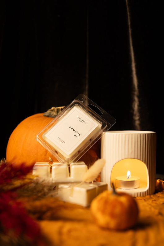 świeczniki i świece Wosk Sojowy zapachowy do kominka Pumpkin Pie