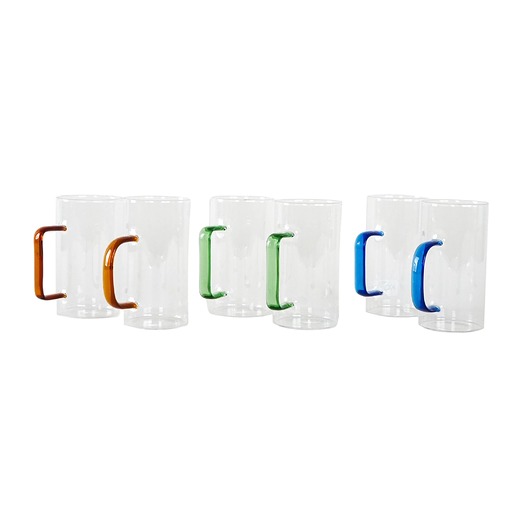 szklanki i kieliszki Komplet sześciu szklanek, duński design, lata 70, produkcja: Dania