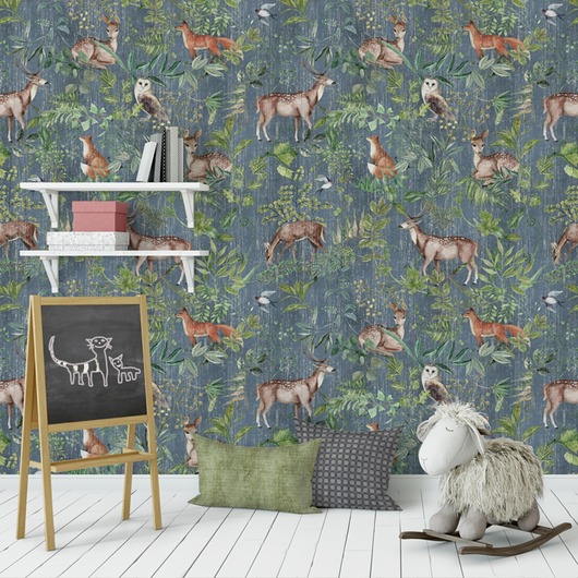 Tapeta Wonder Forest  Navy Blue farby dekoracje
