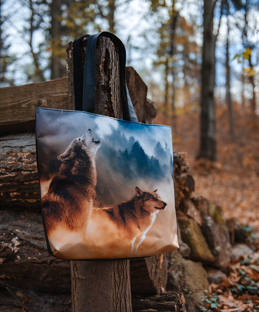 torby XXL Torba shopper na zakupy wodoodporna Wilczy śpiew