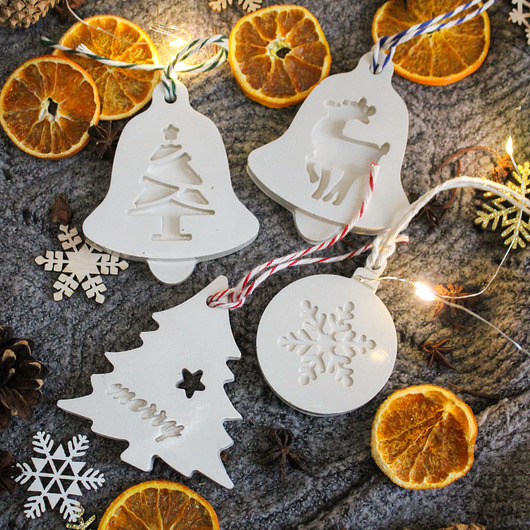 ozdoby choinkowe Ozdoba na choinkę zawieszka, bombka gipsowa biała