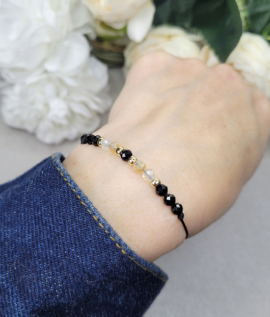 bransoletki z kamieni naturalnych BOGACTWO i ochrona z Turmalinem