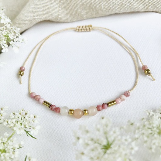 bransoletki z kamieni naturalnych Bransoletka Cloe z rodonitami i awenturynem