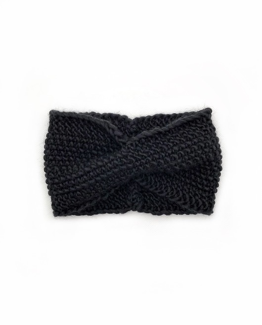 Czarna opaska z merynosa Magnificent Holy Alpaca Knit