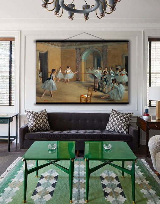 grafiki i ilustracje Duży obraz na płótnie - Lekcja tańca w operze - Edgar Degas