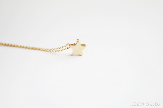 16k Gold Plated Star Necklace Le Boho Bleu