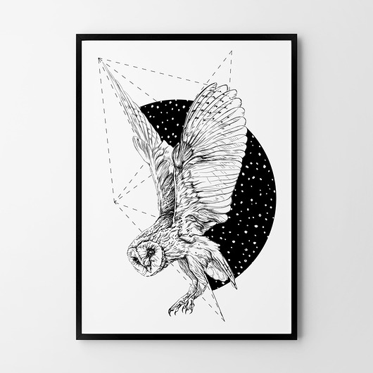 Sowa geometryczna - plakat HOG STUDIO